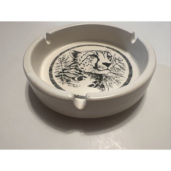 Vintage 1989 San Diego Zoo Cheetah Ashtray rare Made In Japan Clean Never Used - Picture 5 of 7